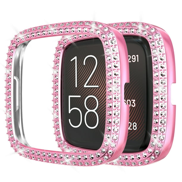 TSV - Ultra Thin Screen Protector Case Compatible with Fitbit Versa 2 Case, Bling Crystal