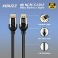 thumbnail image 3 of XIBUZZ 8K 16 Ft HDMI to HDMI Cable High Speed DisplayPort 2.1 High Resolution Video Support, 3 of 7