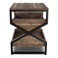 thumbnail image 3 of Furniture of America Fille 2-Shelf Wood Reclaimed Oak End Table, 3 of 7