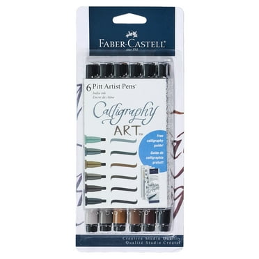 Faber-Castell Pitt Artist Pen Calligraphy, 6 Count Calligraphy Kit for Adults, Beginners