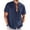 Navy, variant on Pisexur Mens Summer Shirts Button Down Cotton Linen Beach Tops Collar Short Sleeve Crumpled Blouses Cuban Textured Shirts Solid Color Fashion Casual Shirts for Men Dressy