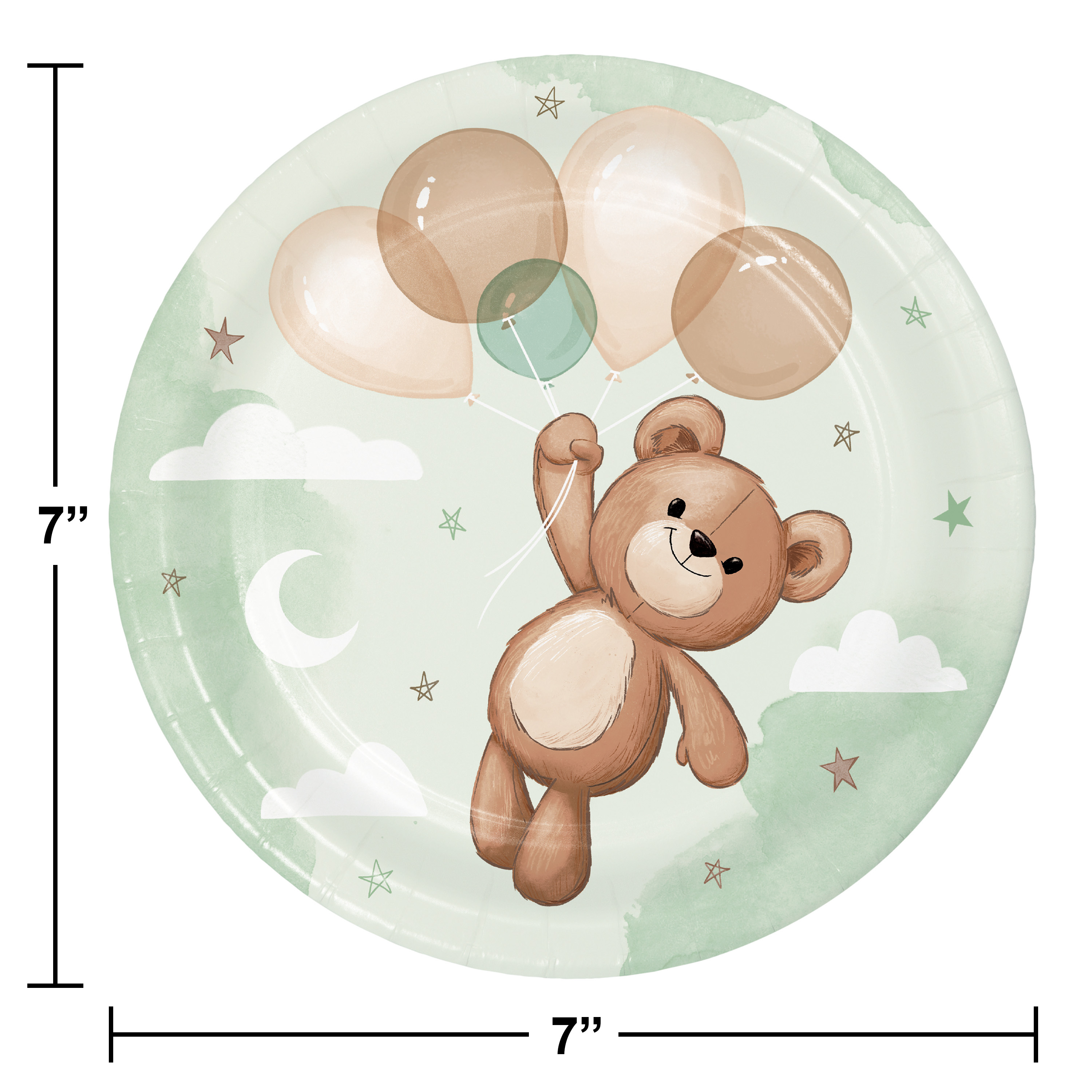 Teddy Bear Dessert Plates, 24 ct