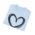 thumbnail image 5 of Heart, Gildan Unisex Softstyle T-Shirt, Heart Drawing Graphic Tee, S-3XL, 5 of 5