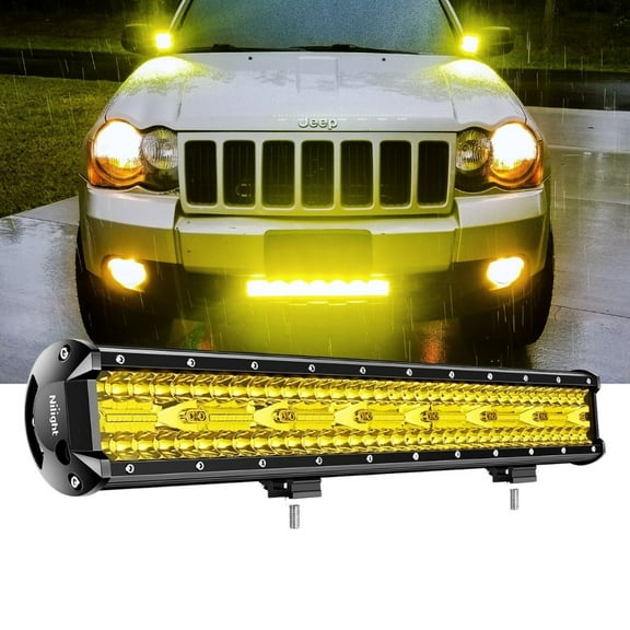 Nilight 420W 20inch Amber Lights Triple Row Flood Spot Combo 42000LM Bar Driving Boat Led off Road Lights for Trucks