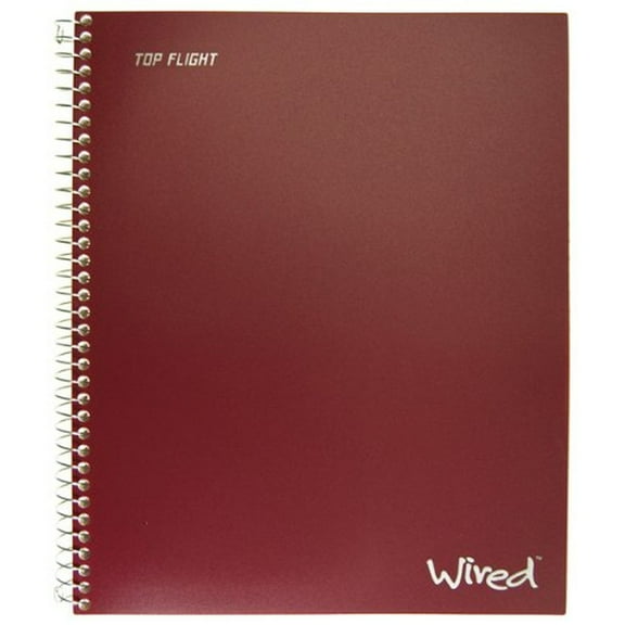 Top Flight Wired 1 Subject Wirebound Notebook with 2 Pockets 100 Sheets (Pack of 4)