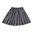 thumbnail image 5 of HAOTAGS Pleated Skirts Girls,High Waisted Athletic School Uniform Skater Skirt Dark Gray 10, 5 of 6