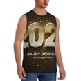 thumbnail image 2 of Kdxio Happy New Year 2025 E for Men's Muscle T-shirt,Sleeveless for Workout Running Athletic Gym Lounge Casual, 2 of 5