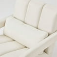 thumbnail image 5 of Modern Accent Chair, Mid-Century Living Room Chair with Waist Pillow and Solid Wood Frame, Indoor Lounge Chair for Bedroom Reading Room, Beige, 5 of 7