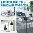 thumbnail image 3 of JOWBOOW 6-Pack Rotatable Cord Organizers, 360° Spin Cable Clips with Auto-Close Spring Lock, Adhesive Wire Management for Desk, 3 Black & 3 White, 3 of 10