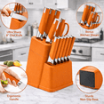 thumbnail image 4 of 13 Pcs Kitchen Knife Set with Block, Stainless Steel Sharp Blades, Non-Slip Handle, Multi-Color Knife Set with Scissors for Home Kitchen Orange, 4 of 4