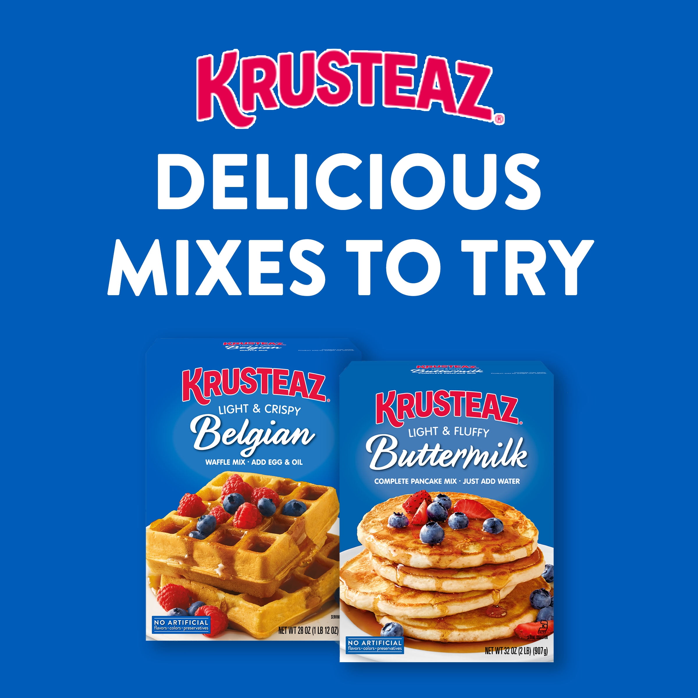 Krusteaz Light and Crispy Belgian Waffle Mix, Krusteaz Waffle Mix, 28 oz Box