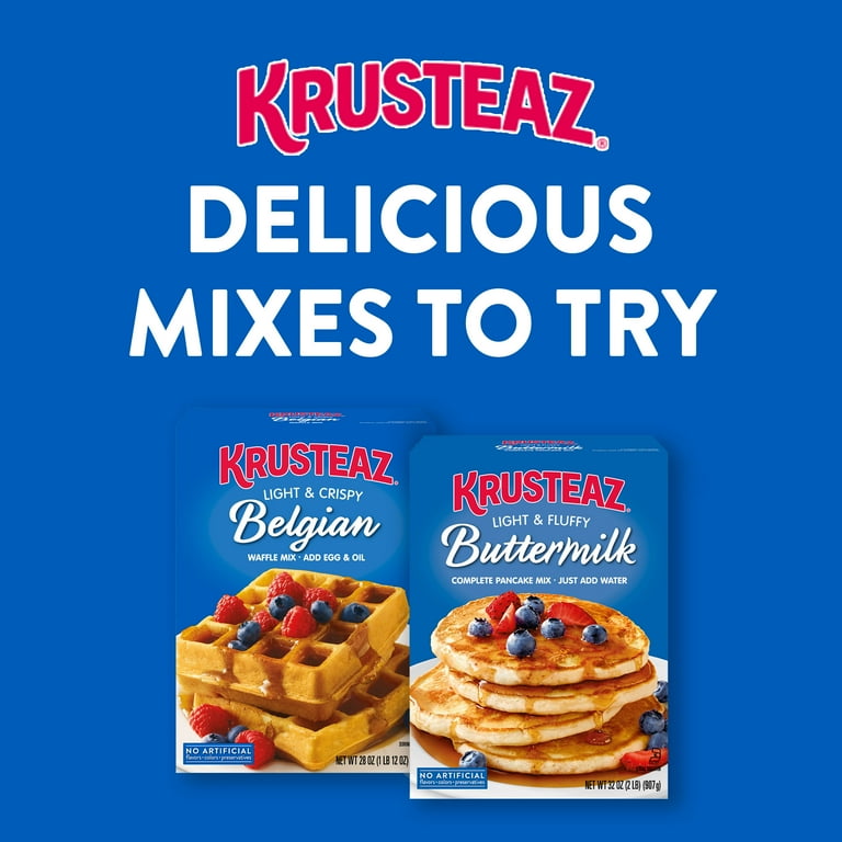 Krusteaz Belgian Waffle Mix, Easy to Make, Light & Crispy, Golden
