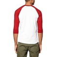 thumbnail image 4 of Ma Croix Mens 3/4 Sleeve Raglan Baseball T Shirt Small, White/Red, 4 of 4