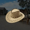 thumbnail image 3 of Sombrero de vaquero occidental de Protección de verano Sombrero Fedora de Panamá Sombrero plegable enrollable Floppy Beach Trilby Gorras - amarillo Sunnimix Sombrero de vaquero occidental, 3 of 8