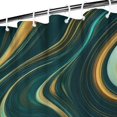 thumbnail image 3 of Teal Gold Marble Pattern Shower Curtain 36"x72" ,Bathroom Decorative Shower Curtains Set with 12 Hooks,Modern Waterproof Washable Shower Curtain, 3 of 6