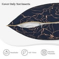 thumbnail image 5 of Haiem Copper-Gold Gloss Outline Flower Print Velvet Soft Solid Decorative Square Throw Pillow Covers Set with Elegant Piping Christmas Cushion Case for Sofa Bedroom Car-16"x16", 5 of 8