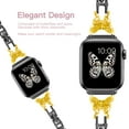 thumbnail image 4 of Dwitch for The Butterfly Bracelet Compatible with Apple Watch Straps at 41/40/38mm, with Sparkling Diamonds Decorative Strap, Replacement for iWatch Series 9/8/7/SE/6/5/4/3/2/1,Black+Gold, 4 of 5