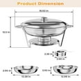 thumbnail image 4 of Ataucjin 4 Pack Chafing Dishes for Buffet with Lid,5QT Round Stainless Steel Chafer and Food Warmers with Food & Water Pan, Lid, Frame, Fuel Holder for Catering, Parties, Events, Wedding, Camping, 4 of 7