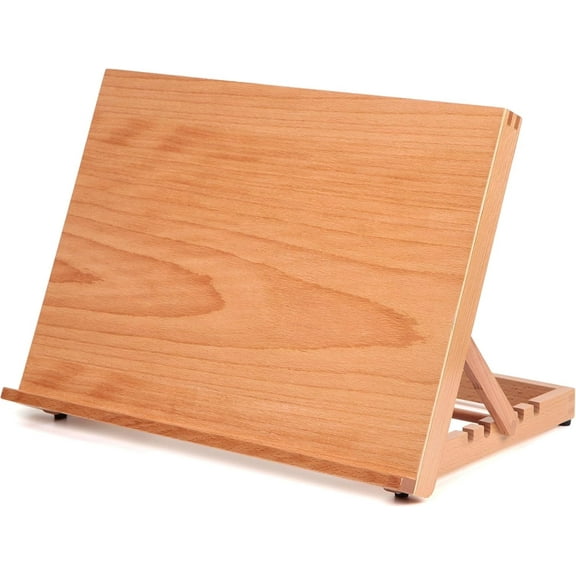 LAVFOX 5-Position Adjustable Wood Drafting Table Easel, 16.5 x 12 Inches Drawing and Sketching Board, Folding Tabletop Desk Easel Stand for Artists and Students, Natural Wood