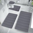 thumbnail image 5 of Memory Foam Bath Mat 4 Pcs Bathroom Rugs Set Soft Comfortable Water Absorption Non-Slip Thick Bath Mat, 5 of 9
