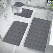 Darzheoy Bathroom Rugs Set 4 Piece Foam Mats with Non-Slip Bottom, Soft Absorbent Machine Washable for Toilet and Shower