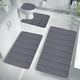 thumbnail image 5 of Set de esterillas de baño de espuma | Colección de alfombras de baño de 4 piezas | Vellón de terciopelo suave y espuma | Parte trasera antideslizante de goma | Altamente absorbente | Lavable a, 5 of 9