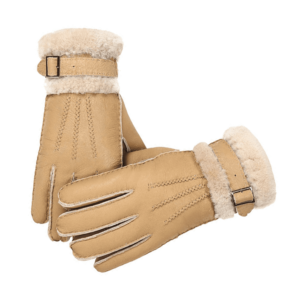 Men's Merino strong sheepskin wool leather gloves mittens