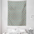 thumbnail image 1 of Modern Tapestry, Complex Inner Circles Wavy-Like Horizontal Bands Diagonal Trendy Pattern, Wall Hanging for Bedroom Living Room Dorm Decor, 60W X 80L Inches, Yellow Grey Sky Blue, by Ambesonne, 1 of 2
