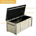 thumbnail image 2 of Dextrus Outdoor Waterproof 120 Gallon Resin Deck Box, Black & Brown, 2 of 5