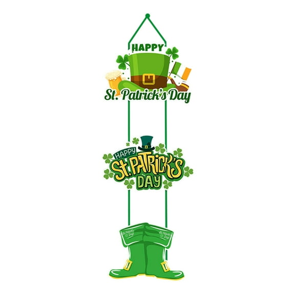 St. Patty's Day Decorations for Door Wall 3pcs Ornaments Party Door Hangers for Spring Irish Day 2025 St Patrick's Day Home Table Tree Party Hanging Decorations