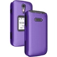 thumbnail image 1 of Case for Jitterbug Flip2, Nakedcellphone [Purple] Protective Snap-On Hard Shell Cover [Grid Texture] for Jitterbug Flip 2 Phone (aka Lively Flip) (4053SJ7), 1 of 8