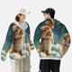thumbnail image 4 of Fotbe Starry Sky Cloud Cute Rabbit Chaqueta con Protección Solar UPF 50+ para Hombre y Mujer, Camisa con Capucha y Bolsillos-Medium, 4 of 7