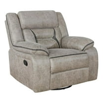 Maklaine Faux Leather Upholstered Tufted Back Glider Recliner Taupe