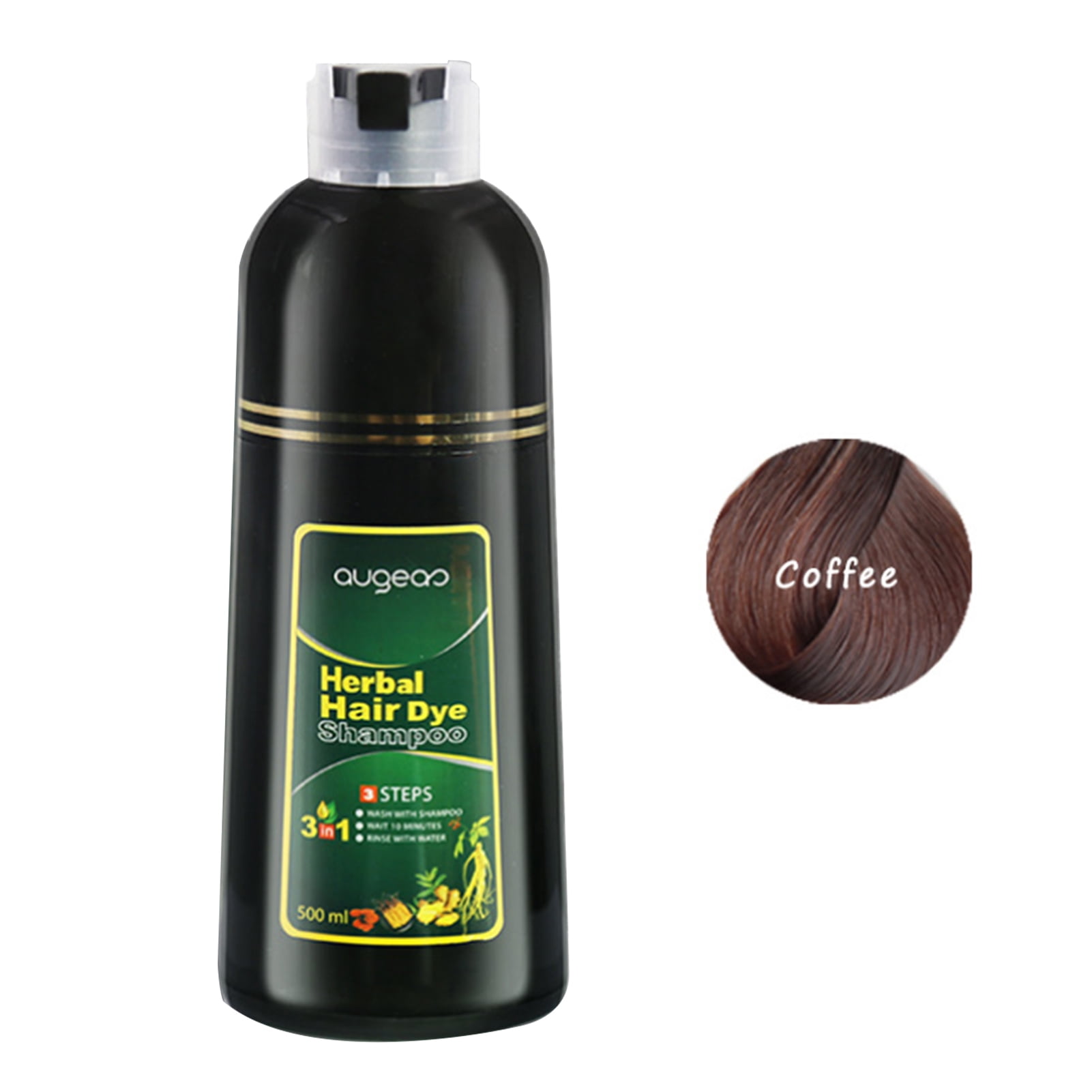 Augeas 500ml Foam Herbal Hair Dye Shampoo Mild Non-irritating Natural Long-lasting No Black Scalp Hair Care
