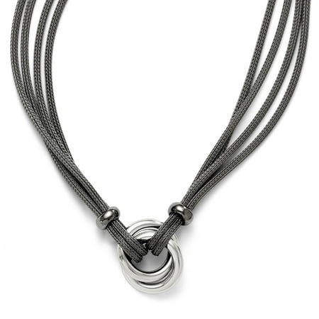 - Two Tone Knot Mesh Necklace in Sterling Silver, 18 Inch