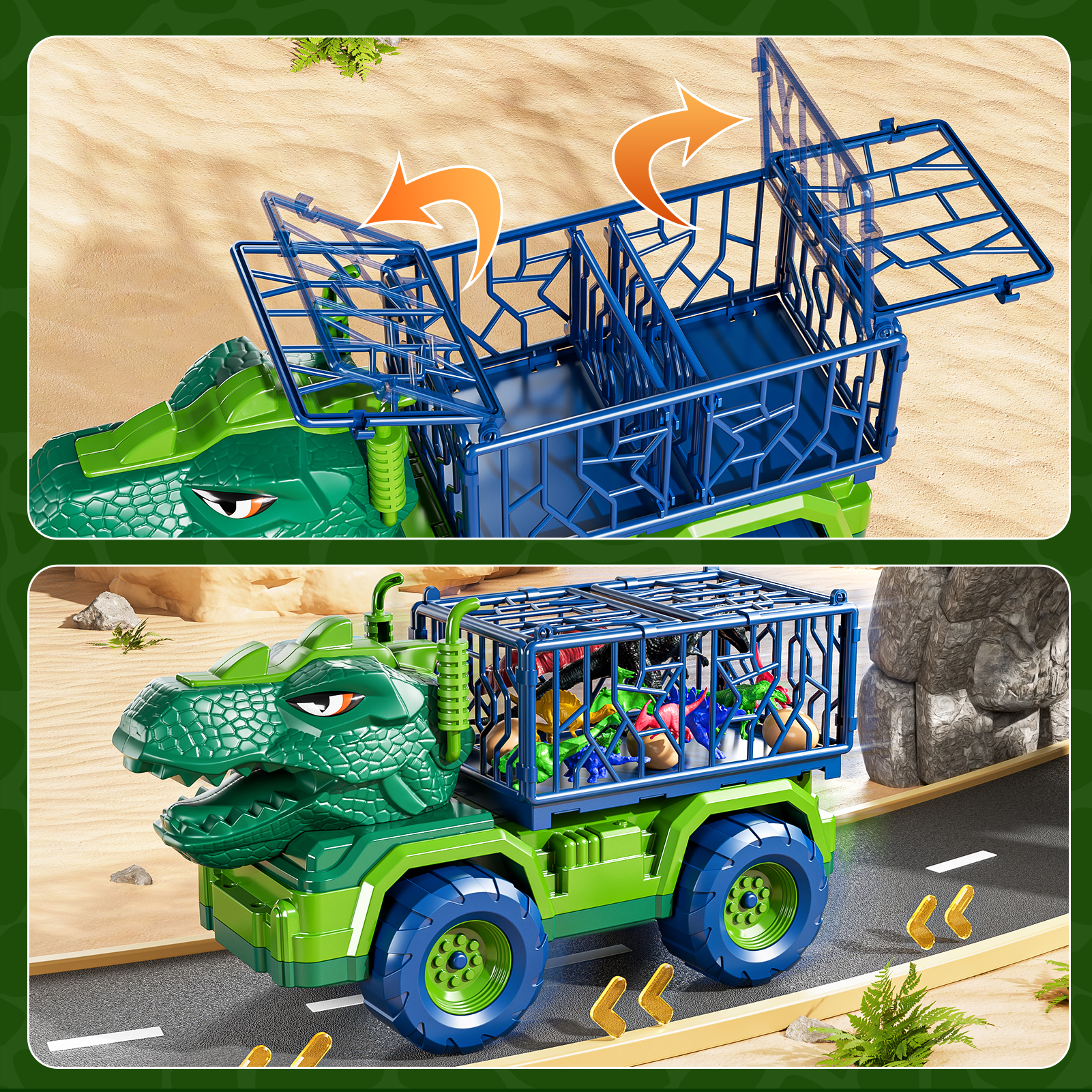 Lucky Doug Dinosaur Transport Truck Toy Set photo 6