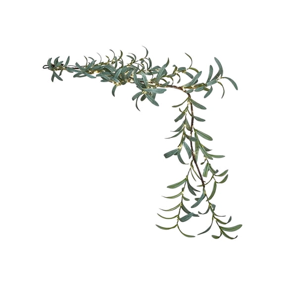 FEISHENTT Twinkling Tree Fairy Light Olive Vine, 6FT 96 LED Fairy Lights Prelit - Battery Operated, Pre-lit Lighted Artificial Olive Garland with Timer for Christmas Fireplace Decorations