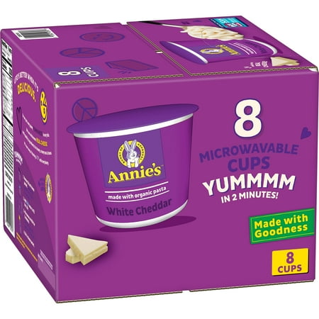 Annie,S White Cheddar Microwave Mac & Cheese With Organic Pasta, 8 Ct, 2.01 Oz Cups