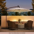 thumbnail image 1 of Costway 10 Ft Patio Solar LED Offset Umbrella 40 Lights Crank Cross Base Beige, 1 of 10
