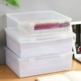 thumbnail image 4 of Plastic Storage Box For Office Large Capacity Transparent Paper Storage Case Desktop Storage Organization Document Box, 4 of 10