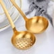 thumbnail image 4 of Juego de colador y cucharón de sopa dorado, cuchara de acero inoxidable, para cocinar (2 piezas), 4 of 7
