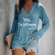 thumbnail image 2 of KIHOUT - Blusas casuales para mujer, liquidación 2024, moda clásica, estampado de letras, cuello en V, blusas básicas holgadas, camisetas de manga larga, blusas tipo túnica para otoño, 2 of 4