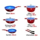 thumbnail image 3 of Bateria Cocina Ceramica con Marmol  10pz Triple Capa HSM Homes Market COCINA JAVAZ HSM Swiss Silver SSBAT10A, 3 of 6