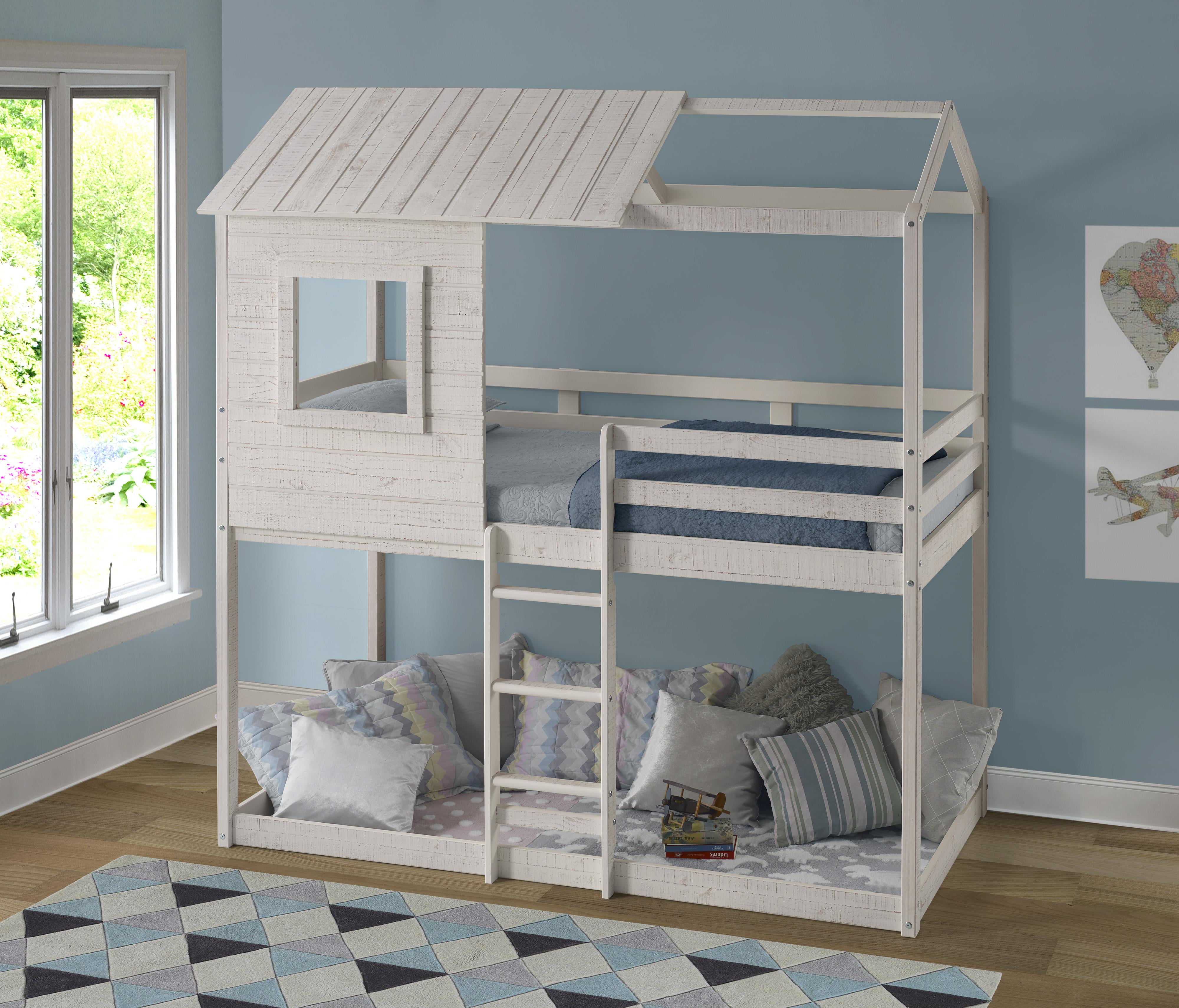 Naomi Home Deer Blind Playhouse Bunk BedFinishWhite,SizeTwin