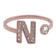 thumbnail image 1 of Anillo de Mujer Inicial Letra LuckyLy, Oro Rosa 18k y Zirconia Cúbica, Modelo Layla rosa UNITALLA, 1 of 6