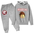 thumbnail image 5 of juego periférico niños con capucha pantalones de manga larga conjunto moda tendencia suéter sudadera pantalones casuales regalos de cumpleaños, 5 of 5