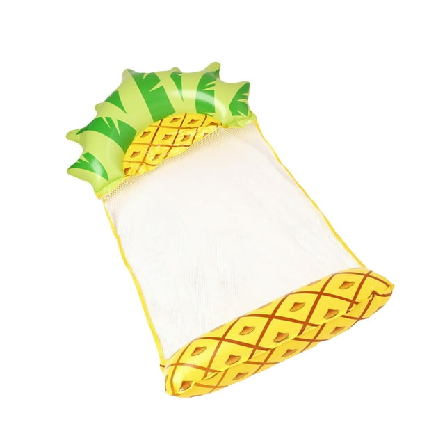 Chaise-lit Flottante Gonflable Ananas pour Adultes, Tapis Flottant d'Eau Portable, Design de Fruits Confortable, Accessoire de Natation