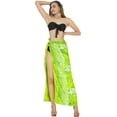 thumbnail image 4 of HAPPY BAY Women's Beachwear Summer Bikini Wraps Beach Wrap Sarong Coverups Skirt Swimsuit Swimwear Bathing Suit Swim Cover ups for Womens One Size Shamrock Green, Tropical, 4 of 5