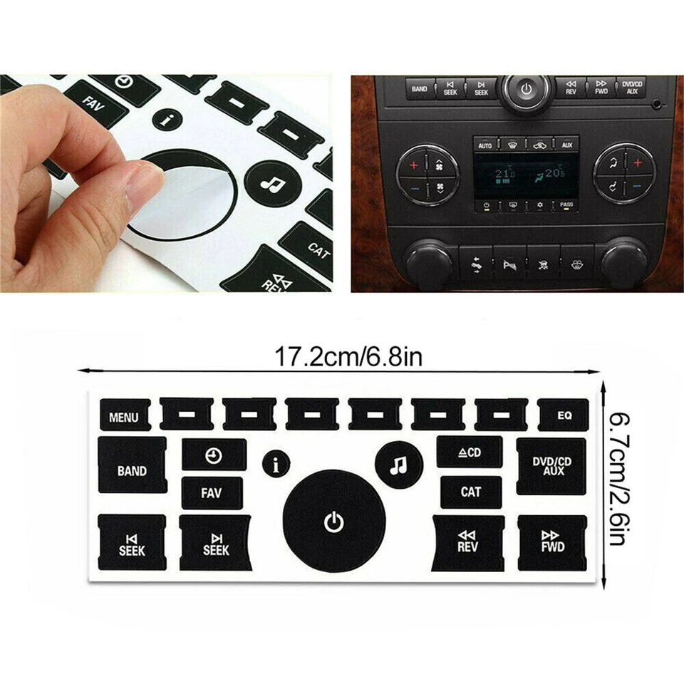 BUTTERFLY- Replacement Climate Control Button Stickers For 2007-2013 2014 Chevrolet Hvac