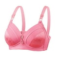 thumbnail image 2 of Cotton Bralettes for Women No Underwire Lactation Vest Bra Back Adjustment Yoga Running Bra V-Neck Seamless Bra Feature Hook and Eye Closure Bralette Bra Style Y-577 , Pink-b S, 2 of 2